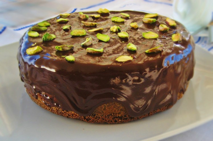Tarta de chocolate pera y pistacho2