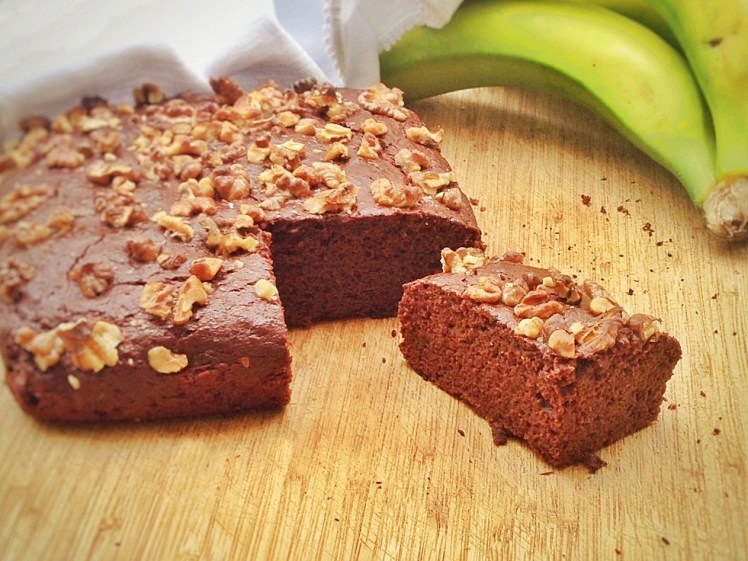 Bizcocho vegano de chocolate y plátano 3